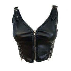 Dream Bandits: Vegan Leather Biker Crop Top